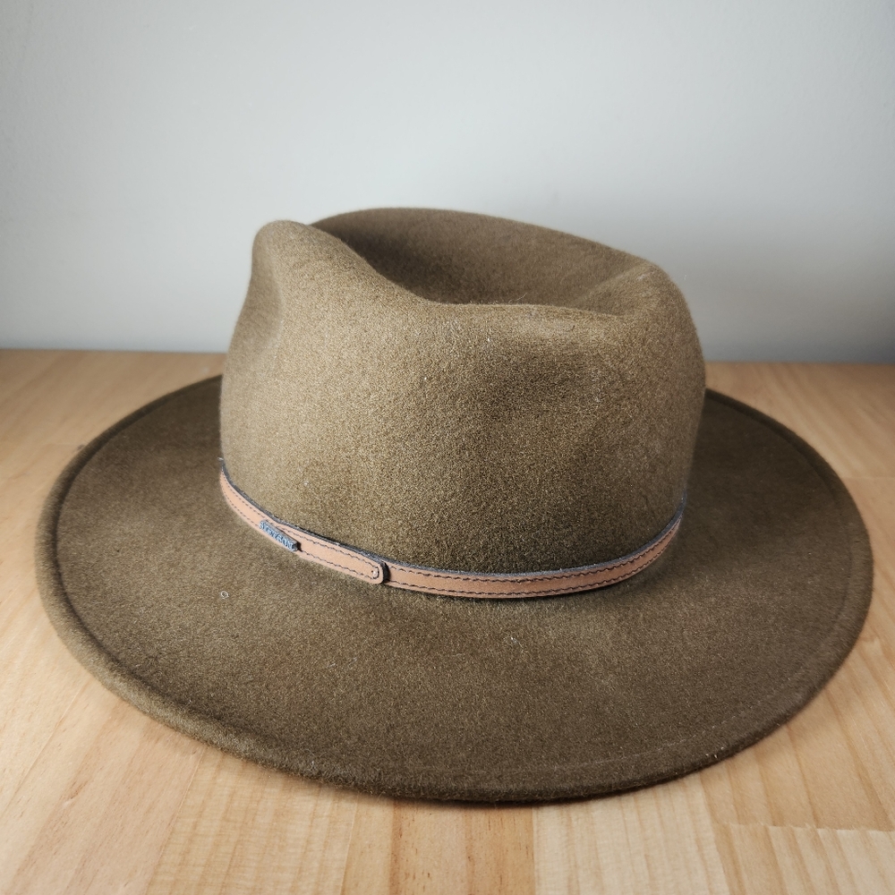 STETSON Men’s Snowden Hat Large Brown 100% Wool Crushable Western Fedora Outdoor - Picture 11 of 14
